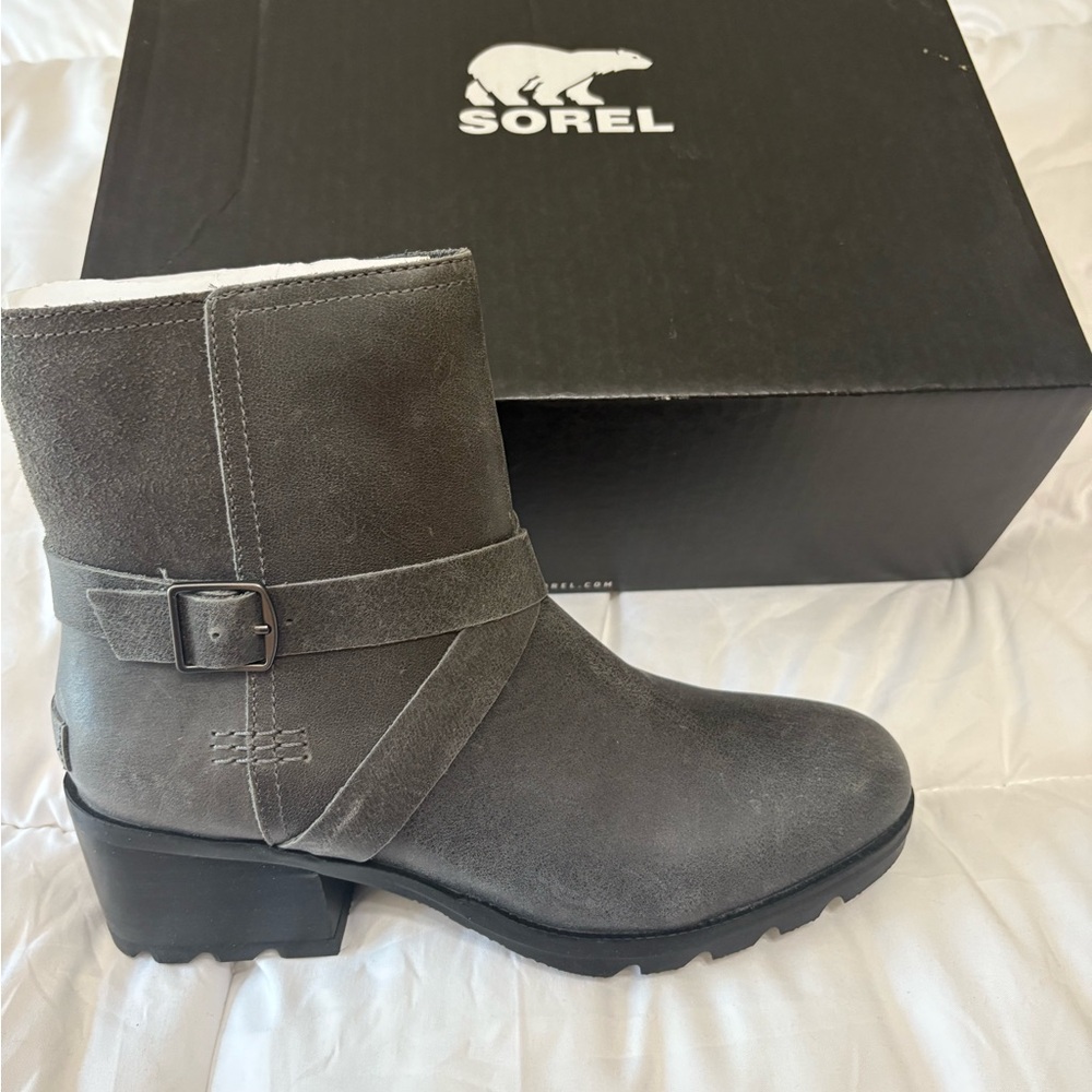 Sorel Gray Winter Rain Boots Waterproof Design: Cate Buckle